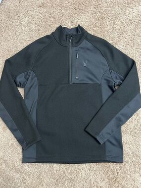 Spyder Men's Black Performance Half-Zip Jacket sz Large
